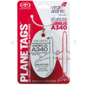 PlaneTags Virgin Atlantic A340 Varga Girl PlaneTag Tail #G-VGAS Pearl White