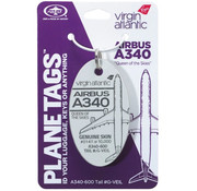 PlaneTags Virgin Atlantic A340-600 G-VEIL PlaneTag QUEEN OF THE SKIES Tail #G-VEIL White