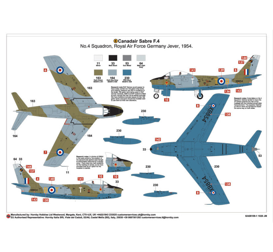 Canadair Sabre F.4 RAF 1:48 New 2020