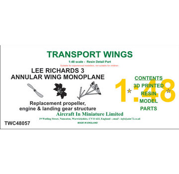 AIM-Transport Wings Lee-Richards Annular Monoplane Detail parts set 1:48