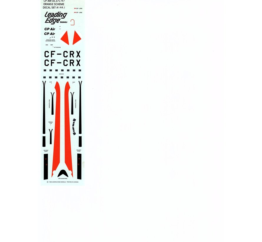 Leading Edge DC3 CP AIR CF-CRX 1:144 Decals
