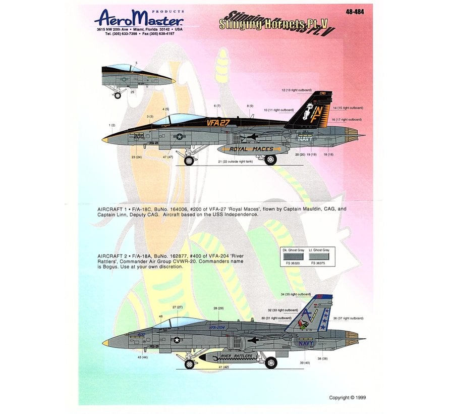 Aeromaster F18A/C Stinging Hornets Part V 1:48*Discontinued*
