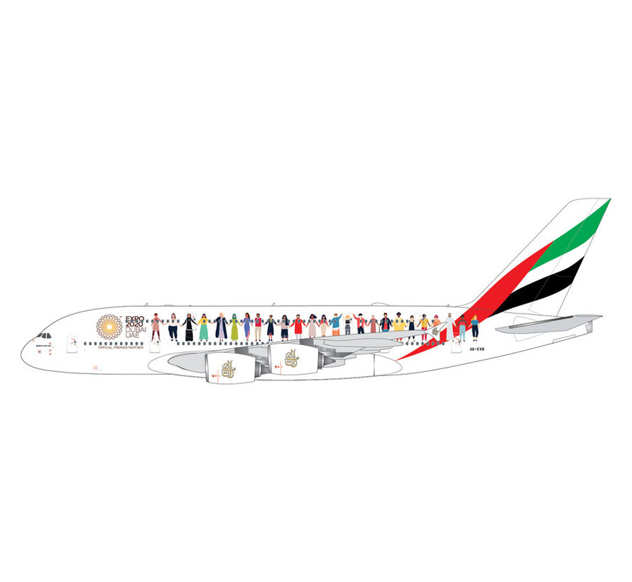 A380-800 Emirates Year of Tolerance livery A6-EVB 1:400