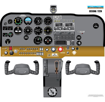 Aviation Training Graphics Cockpit Training Poster Cessna 172N