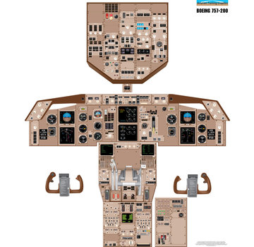 Aviation Training Graphics Cockpit Training Poster B757-200