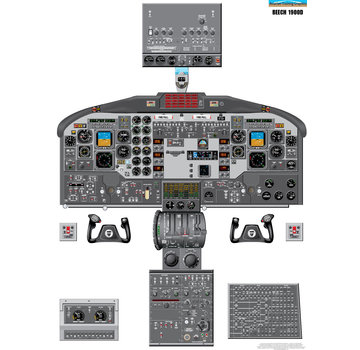 Aviation Training Graphics Cockpit Training Poster Beech 1900D