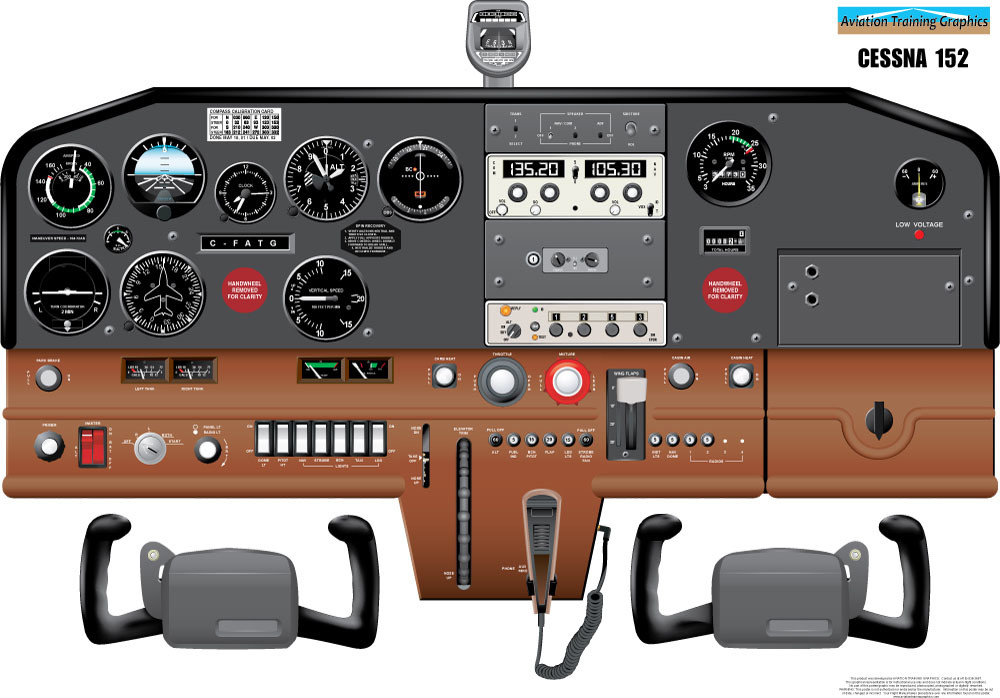Cockpit Training Poster Cessna C152 24'' X 17'' avworld.ca