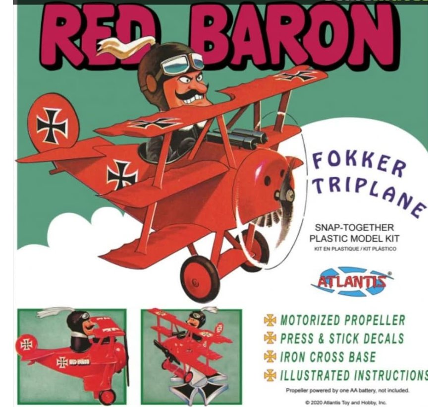 Red Baron Fokker Triplane Cartoon snap together kit