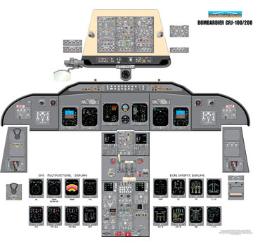 Aviation Training Graphics Cockpit Training Poster CRJ 100 / 200