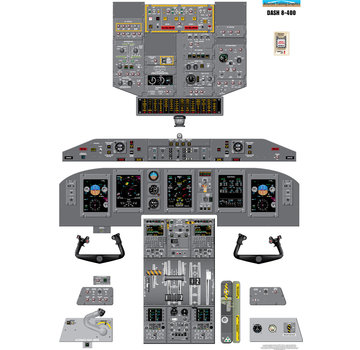 Aviation Training Graphics Cockpit Training Poster Dash 8-400 Q400 EFIS