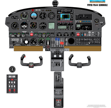 Aviation Training Graphics Cockpit Training Poster Piper PA44 Seminole