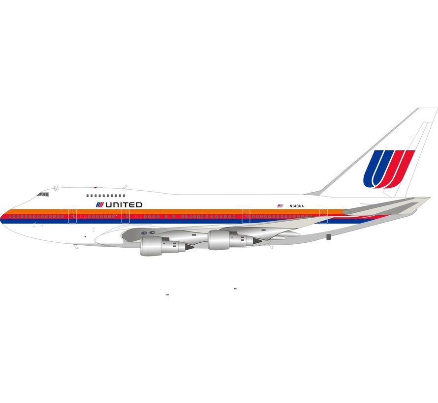 B747SP United Airlines Saul Bass N140UA 1:200