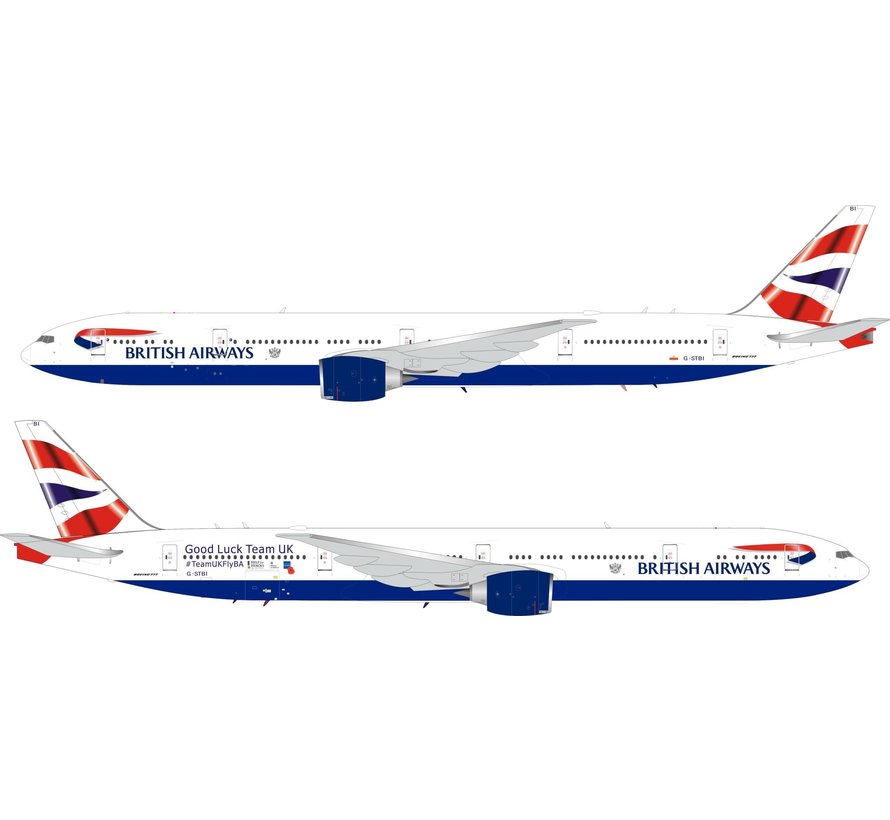 B777-300ER British Airways Union Team UK G-STBI 1:200 coin / stand