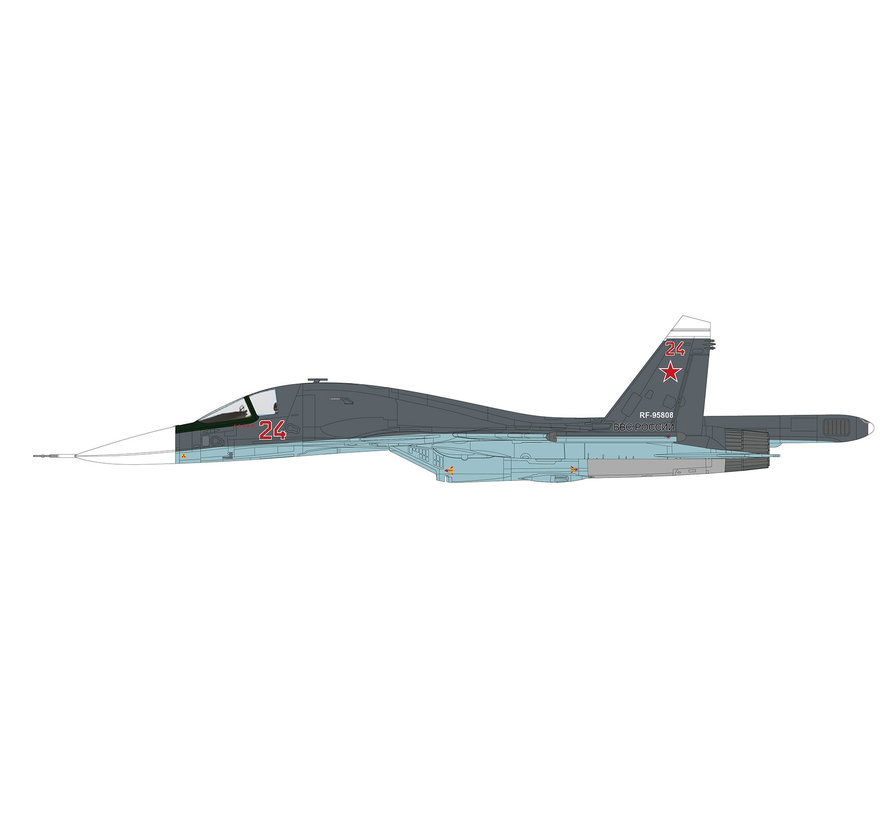 Su34 Fullback Fighter Bomber RED24 Russian AF 1:72