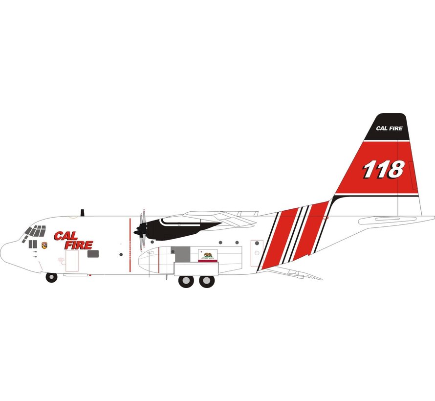 HC130H Hercules (L382) CAL FIRE N118Z 1:200 with stand