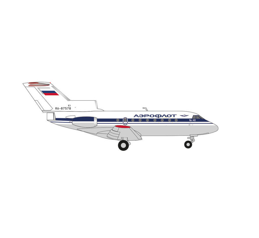 YAK40 Aeroflot RA-87578 1:200 with stand