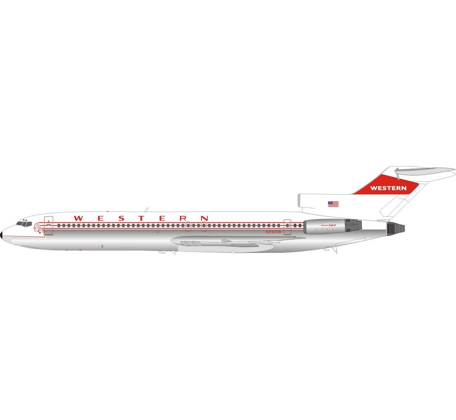 B727-200 Western Airlines N2801W 1:200 polished