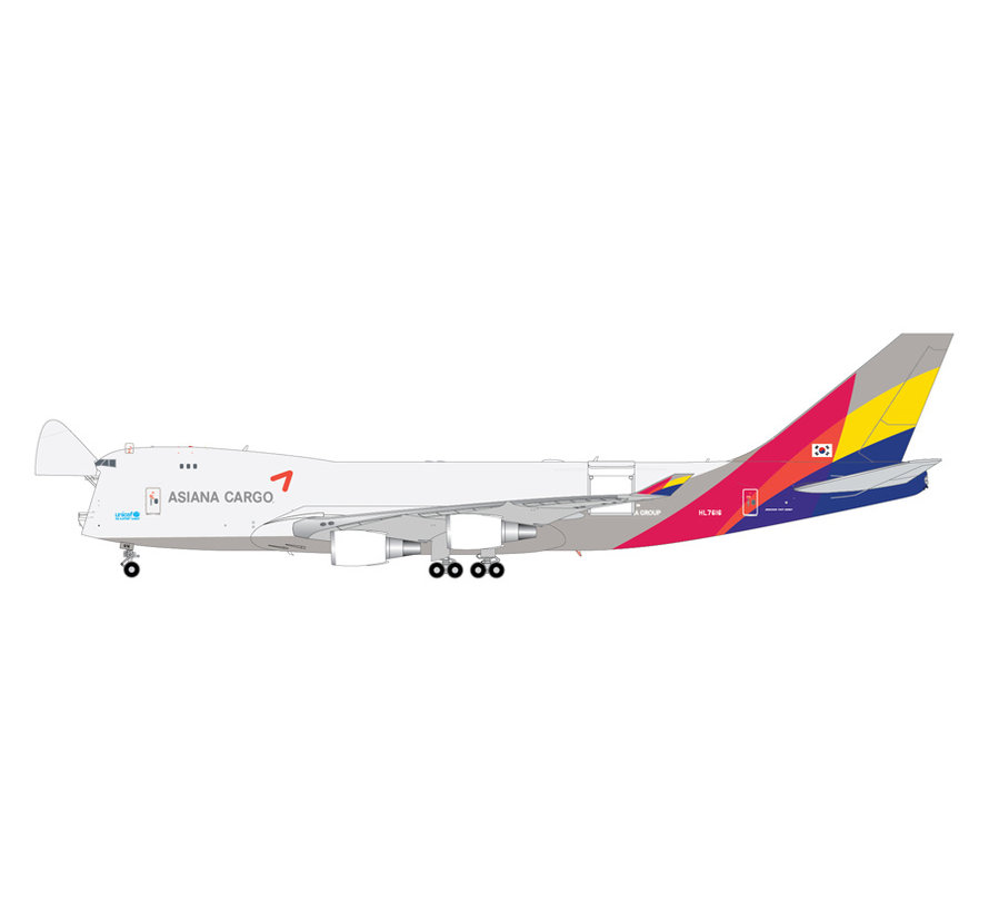 B747-400F Asiana Cargo HL7616 1:200 Interactive Series