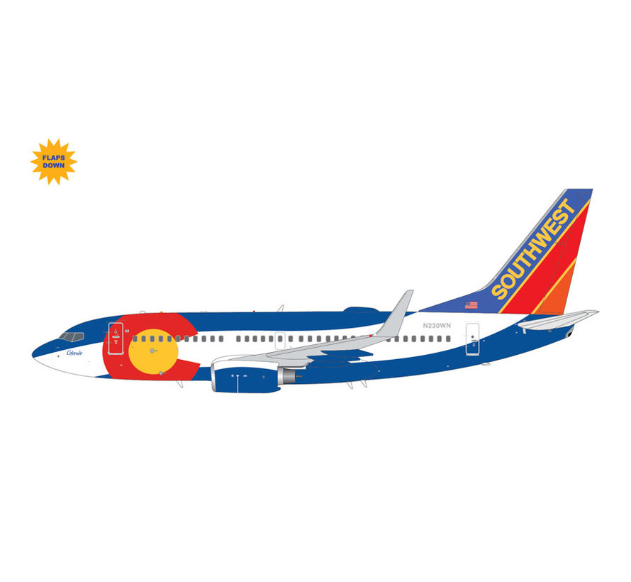 B737-700W Southwest Airlines Colorado One N230WN 1:200 flaps down