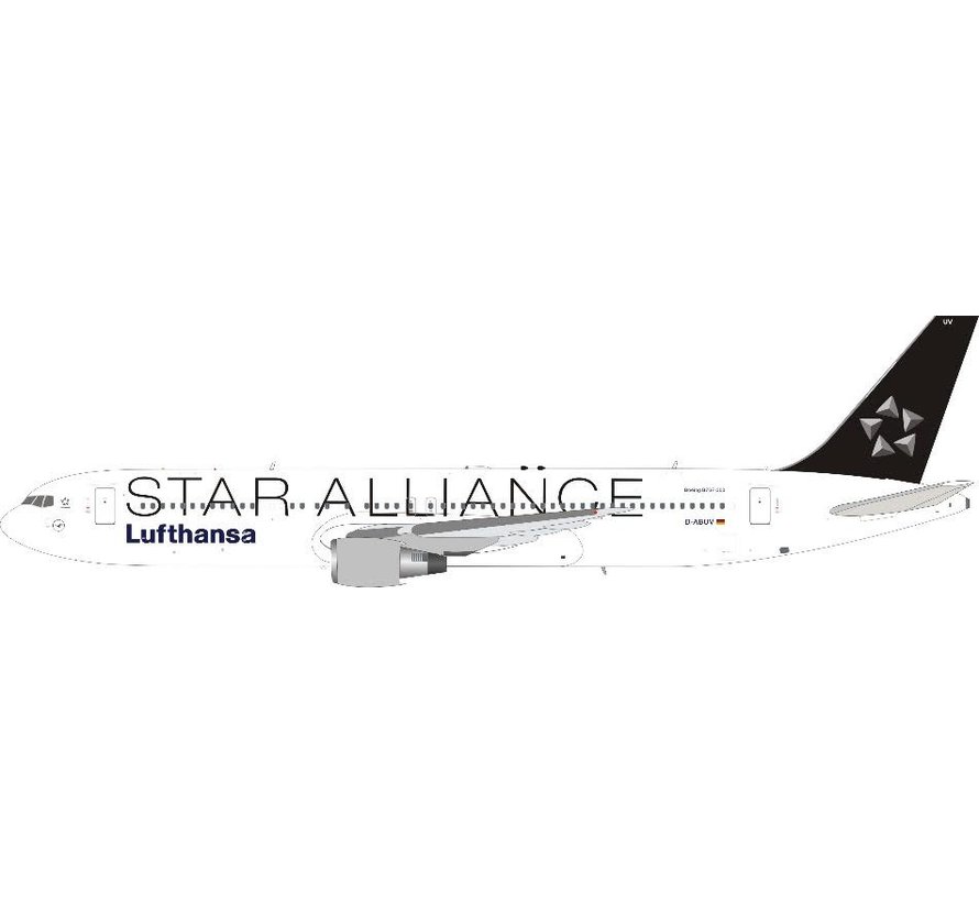 B767-300ER Lufthansa Star Alliance D-ABUV 1:200 with stand