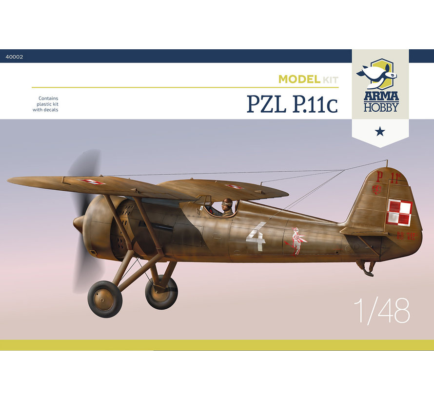 PZL P.11c with basic etch parts 1:48