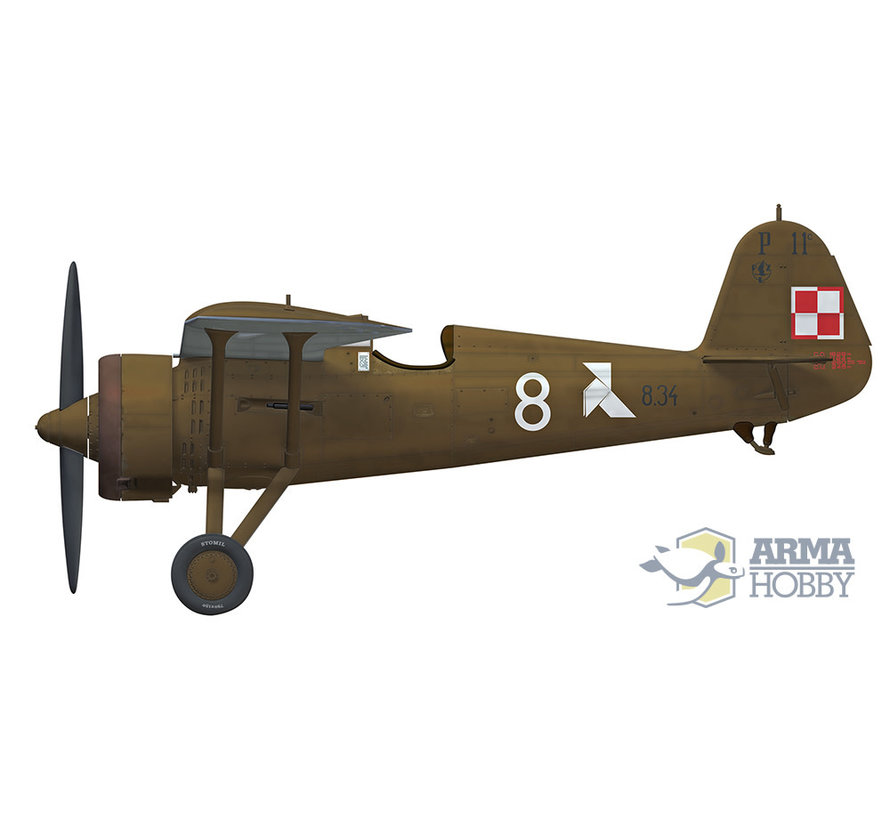 PZL P.11c with basic etch parts 1:48