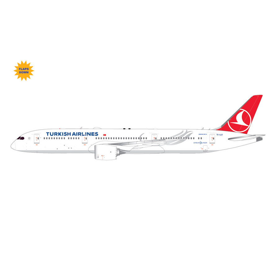 B787-9 Dreamliner Turkish Airlines TC-LLO 1:400 flaps down