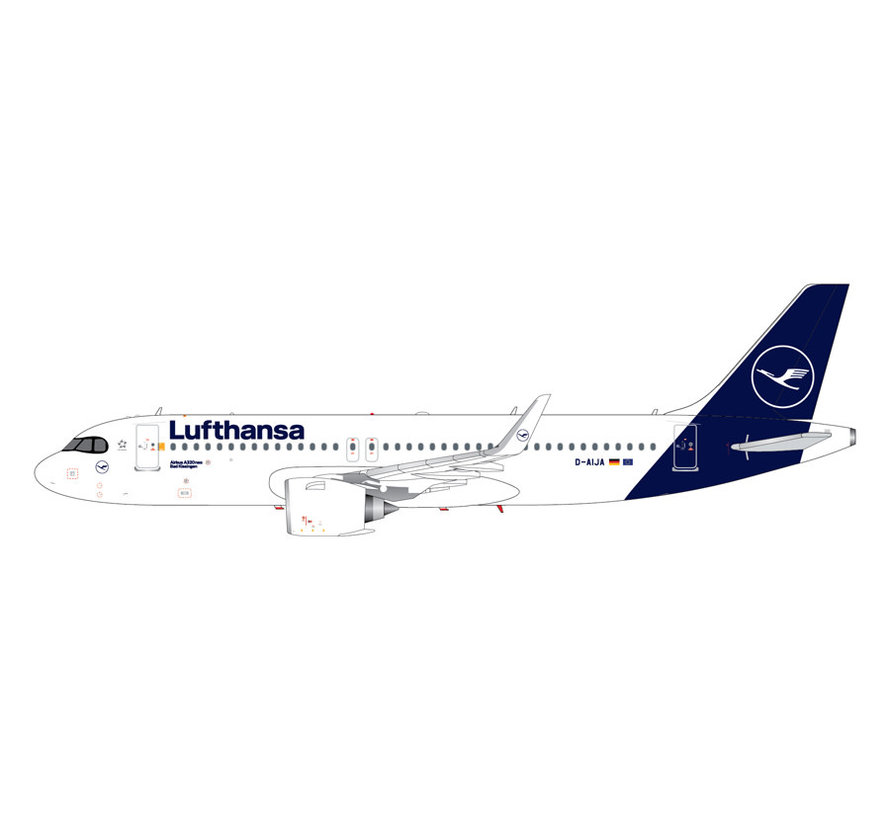 A320neo Lufthansa 2018 livery D-AIJA 1:200 with stand