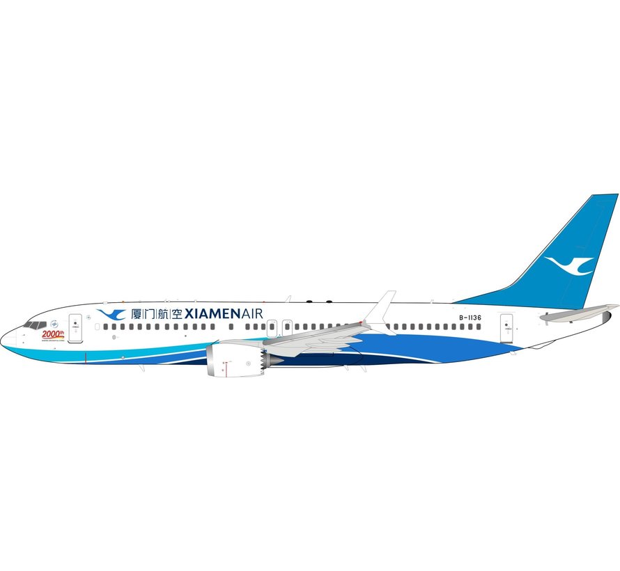 B737-8 MAX Xiamen 2000th Boeing for China 1:200 with stand