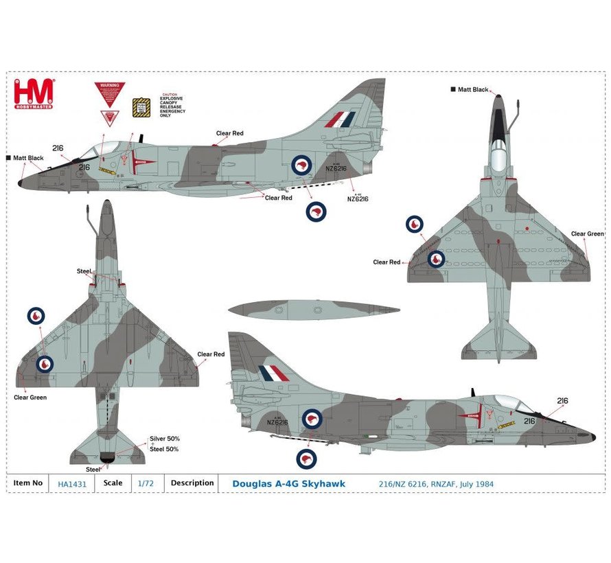 A4G Skyhawk RNZAF Royal New Zealand AF NZ6216 1:72