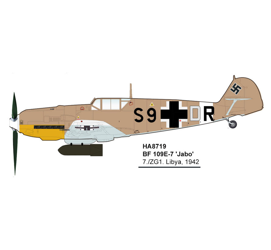 BF109E-7 7./JG 1 Luftwaffe Ribia S9+R9 1942 1:48