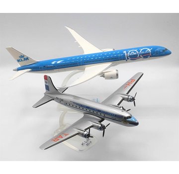 PPC Models Douglas DC4 & Boeing B787-10 KLM 100 Duo set
