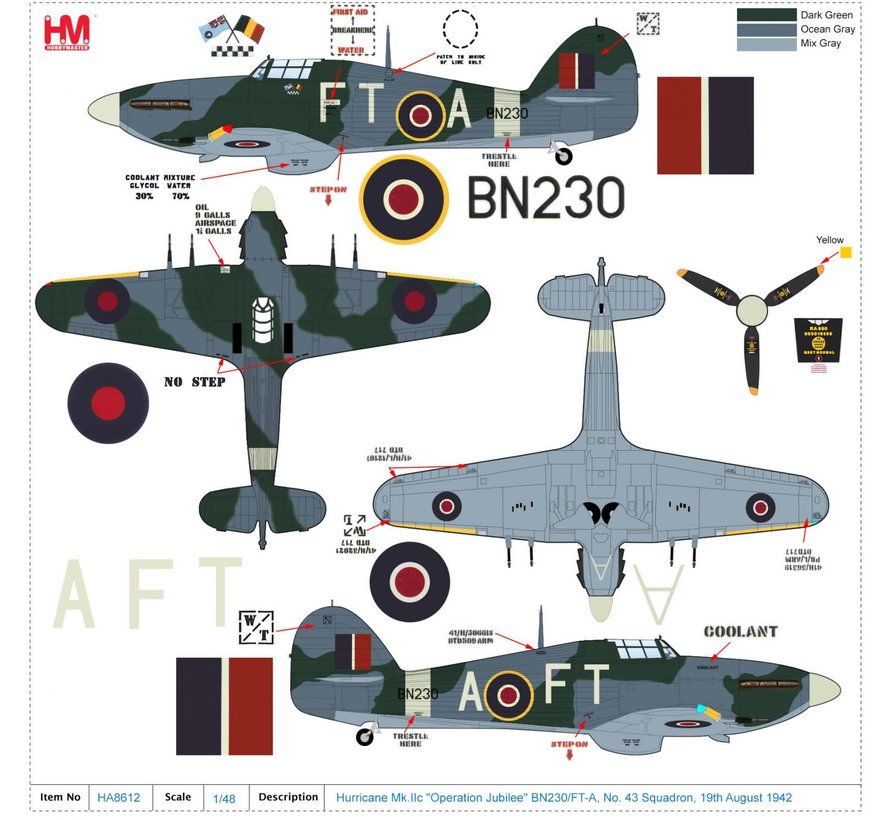 Hawker Hurricane IIc No.43 Squadron RAF BN320/FT-A 1:48