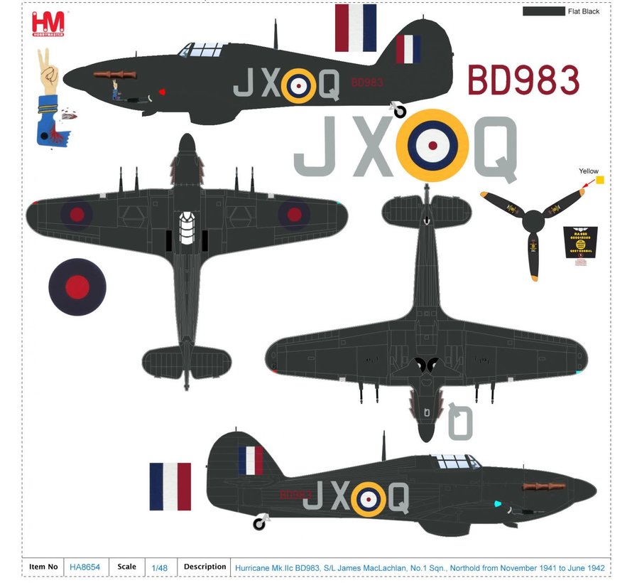 Hawker Hurricane IIc No.1 Sqn. RAF JX-Q MacLachlan 1:48