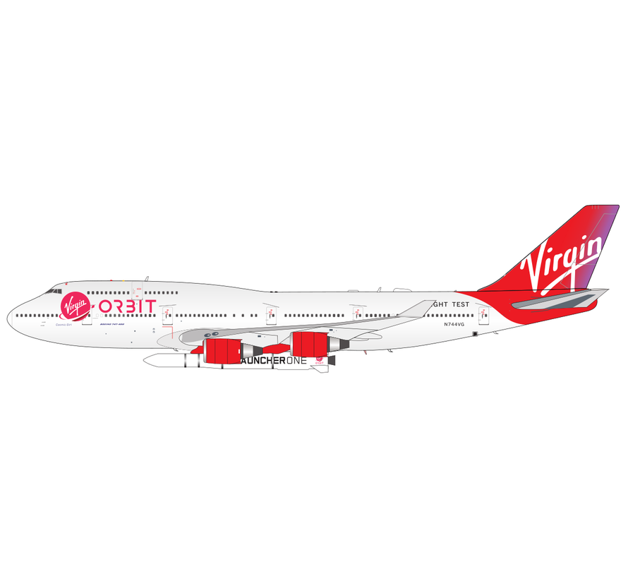 B747-400 Virgin ORBIT N744VG 1:400 with LauncherOne rocket JC +preorder+