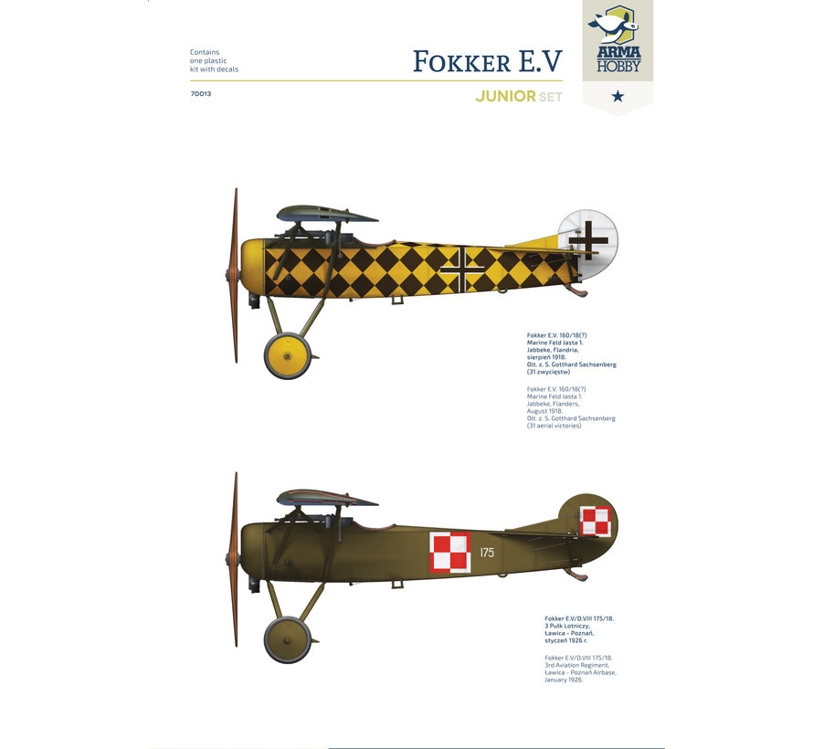 Fokker E.V Junior set 1:72