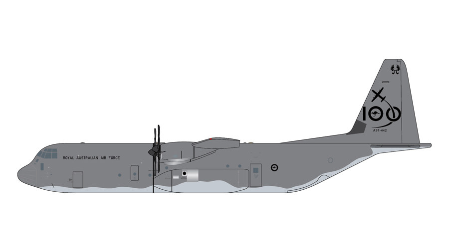 C130J-30 Super Hercules RAAF 100 years A97-442 1:400