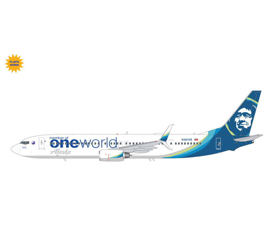 B737-900ER Alaska N487AS oneworld 1:200 flaps