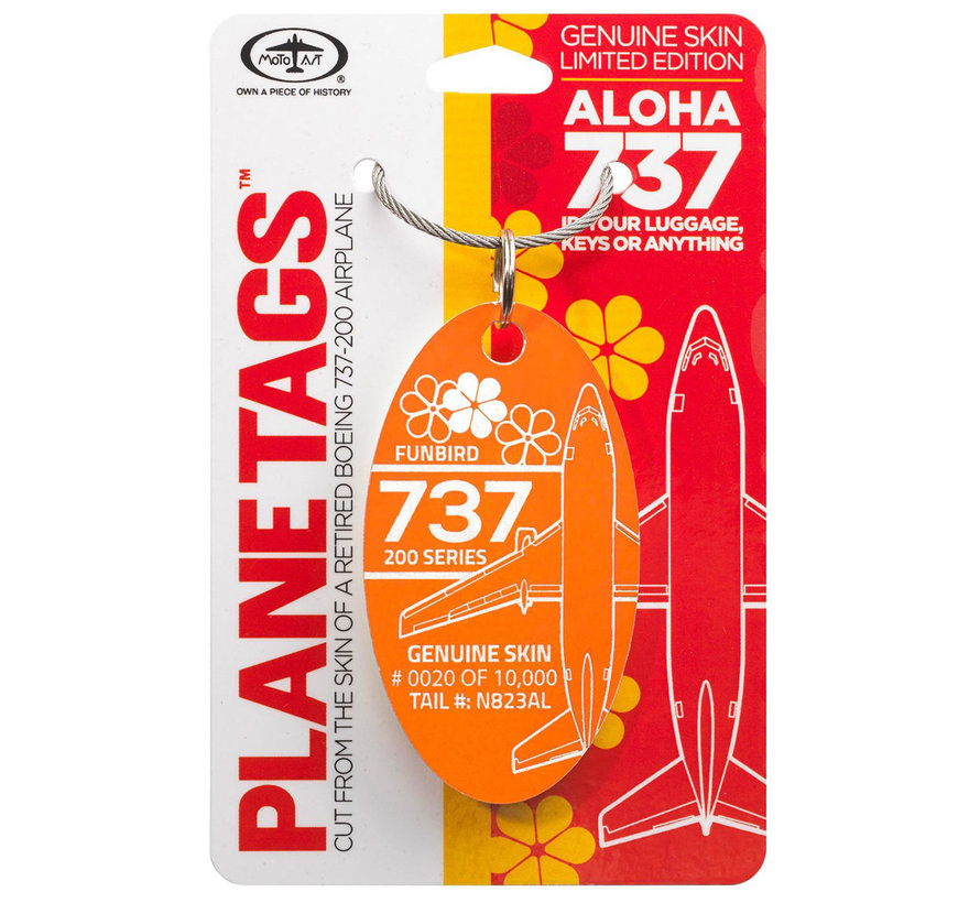 Aloha Boeing 737 PlaneTag Tail# N823AL Orange