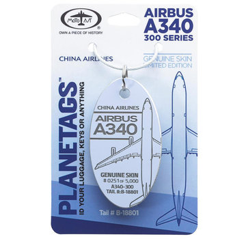 PlaneTags China Airlines A340 Tail # B-18801 Light Lavender