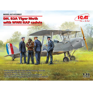 ICM Model Kits DH82A Tiger Moth with WWII RAF cadets 1:32