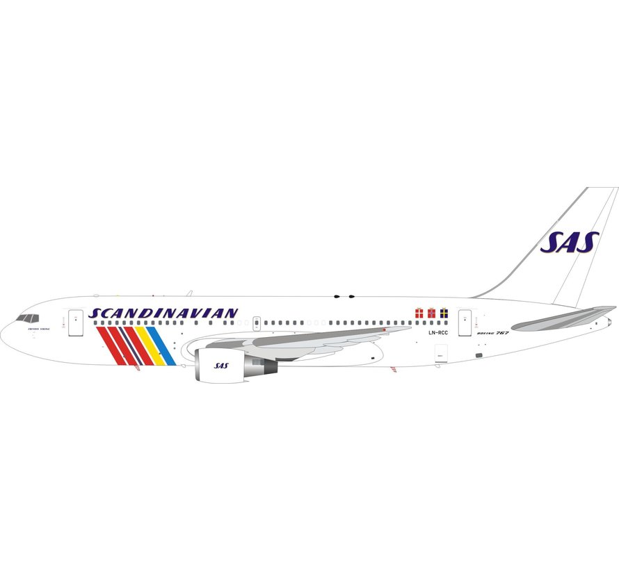 B767-200ER SAS Scandinavian Airlines LN-RCC 1:200 with stand