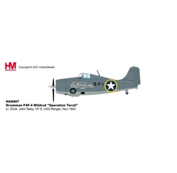 Hobby Master F4F4 Wildcat VF-9 9-F-1  LCdr. John Raby USS Ranger Op Torch 1:48