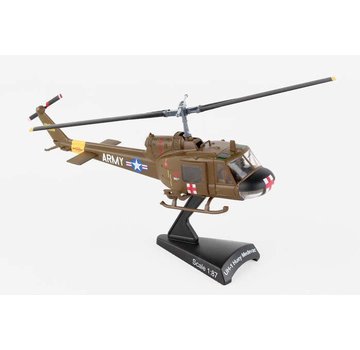 Postage Stamp Models UH1 Huey US Army MEDEVAC 1:87 with stand