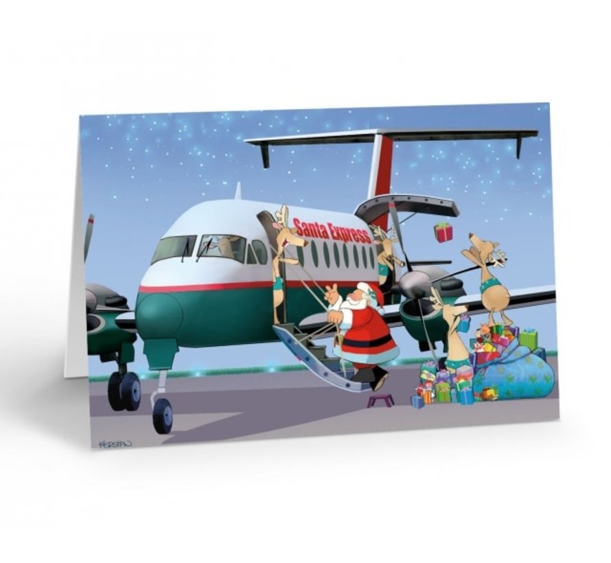 Jet Set Santa  Christmas Cards (box of18)