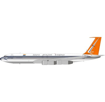 InFlight B707-300 South African ZS-DYL 1:200 polished with stand