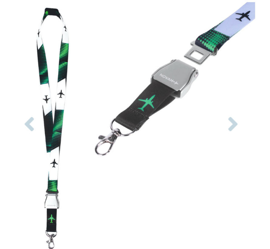 Seat Belt Lanyard Nylon Green and Black