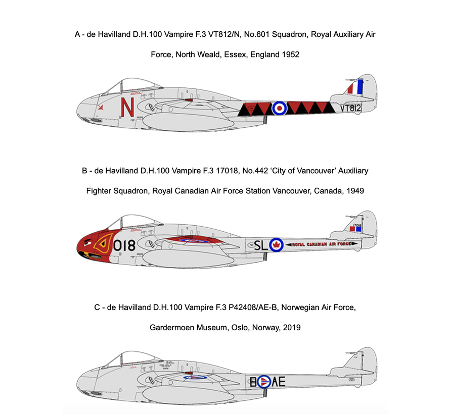 DeHavilland Vampire F.3 1:48 New tool 2022