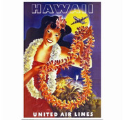 Travel Poster Hawaii United Airlines