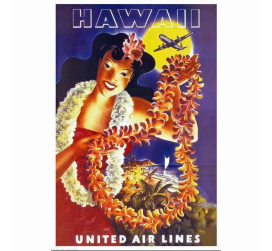 Travel Poster Hawaii United Airlines